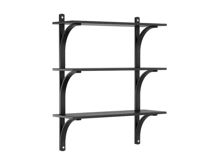 Swedese Levi Regal 3 Fachboden Schwarz lasierte Esche-Aluminium, 90 cm