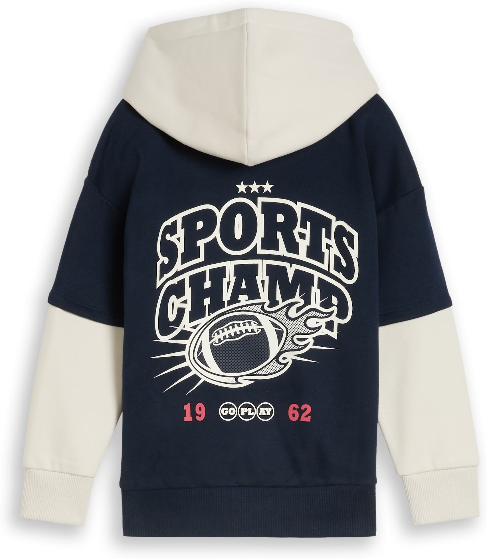 Kapuzensweatshirt TOM TAILOR, Jungen, Gr. 104/110, sky captain blau, Sweatware, Obermaterial: 70% Baumwolle, 30% Polyester, oversize hüftbedeckend, Rundhals, Bündchen, Sweatshirts Kapuzensweatshirt, im Colorblocking-Design sky captain blau 104/110
