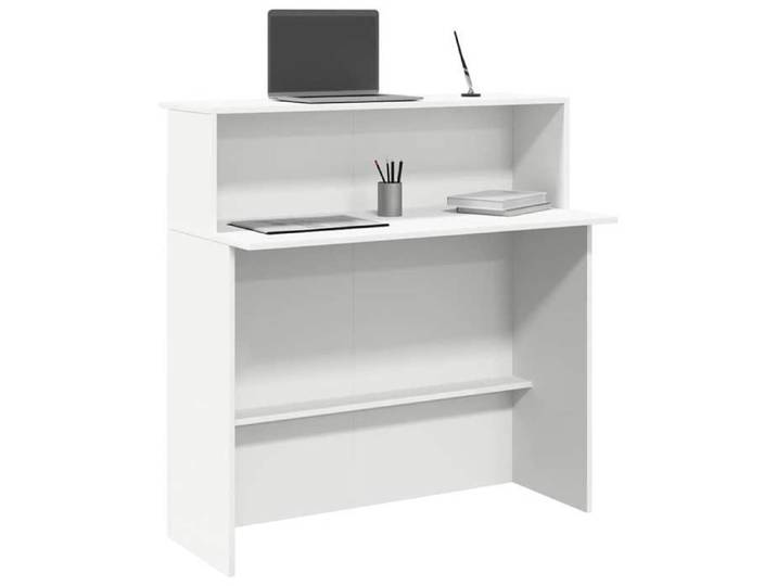 Bon Plan Bureau d'accueil - JILI HOT - Bureau de réception blanc 100x50x103 5 cm bois d'ingénierie Thome7353862