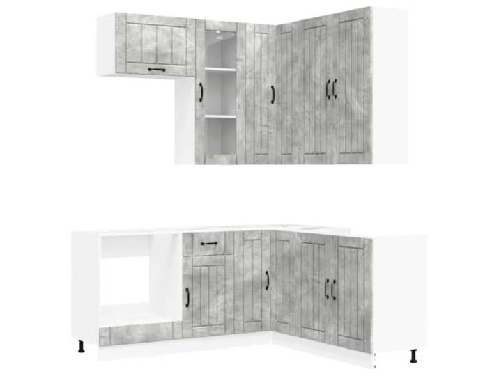 Favemtsl Küchenzeile 8-TLG Lucca Küchenblock Betongrau Holzwerkstoff Moderne 8-teilige Küchenzeile aus Holzwerkstoff mit verstellbaren Füßen und viel Stauraum für Ihre Küche.