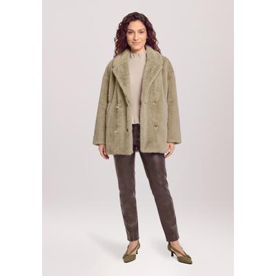 Lederimitathose CARTOON "Damen mit Taschen", Damen, Gr. 42, Normalgrößen, braun (deep cognac), Obermaterial: 100% Polyurethan, 100% Polyester, loose fit lang, Hosen