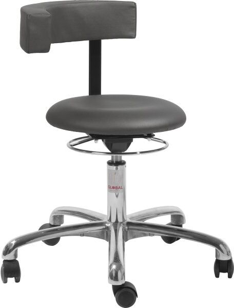 Global Saturn Stol, Mørkegrå, Kunstlæder, 54-73 Cm, Alu