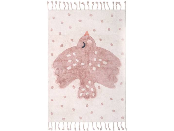 Kinderteppich Valto pink Baumwolle Tiermuster 100 x 150 cm