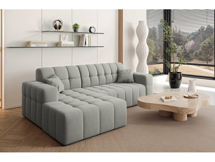 Kaiser Möbel Ecksofa L-förmiges Nimes-Eckmöbel links/rechts Grau Links