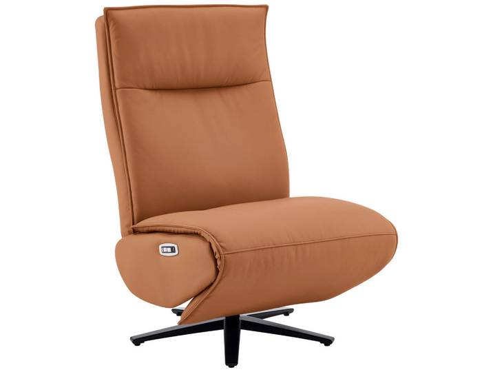 Stylife Relaxsessel, Braun, Schwarz, Metall, Echtleder, Rindleder, 70x110x82 cm, Relaxfunktion, Liegefunktion, Netzbetrieb, Massagefunktion, USB-Anschluss, USB-C-Anschluss, Wohnzimmer, Sessel, Relaxsessel