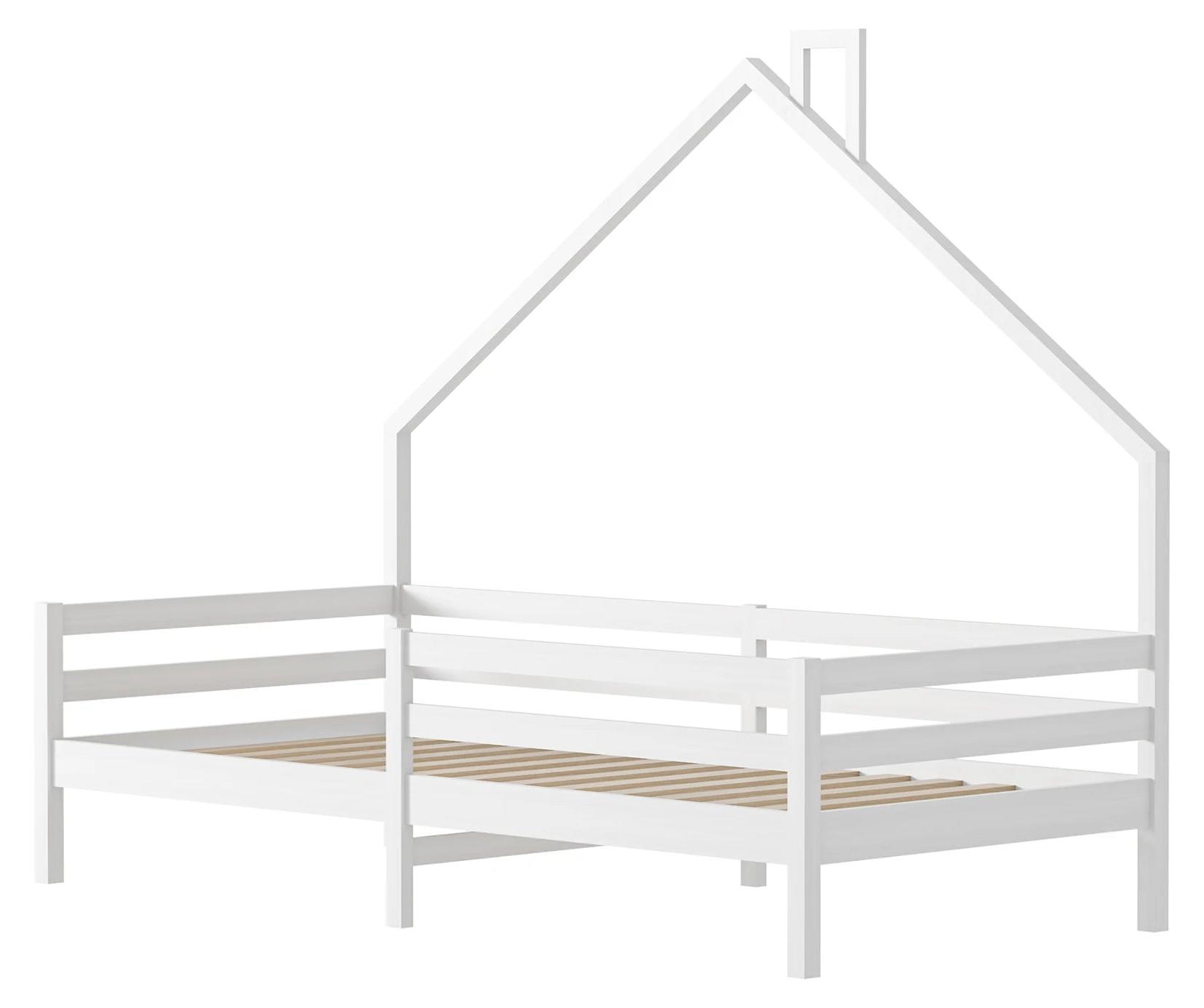 Kinderhausbett - Spielbett - Kinderbett - Skandinavisches Bett - Sicheres Bett - Robustes Kiefernholz - Stauraum