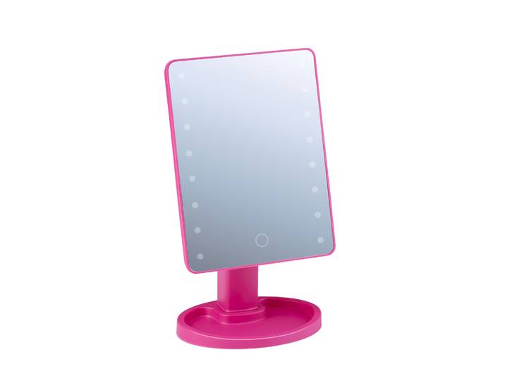 MEXX LED Schminkspiegel 17 x 27 cm pink