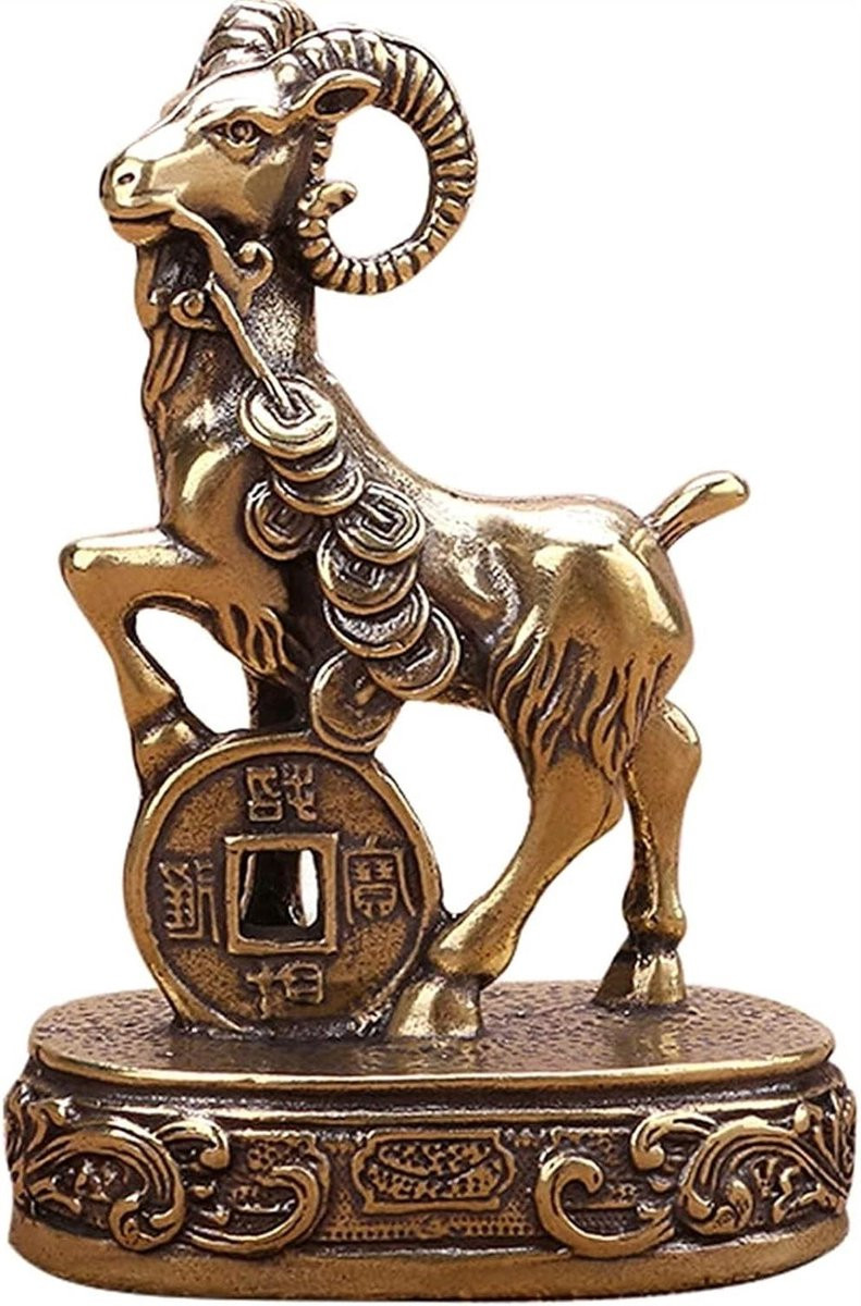 Messing Decoratief Schapen Beeldje voor Feng Shui