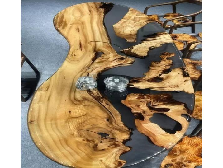 JVmoebel Esstisch Halbmond Tisch von JVMoebel aus Holz in Braun, modern und pflegeleicht (Packung, 1-St., Tisch)