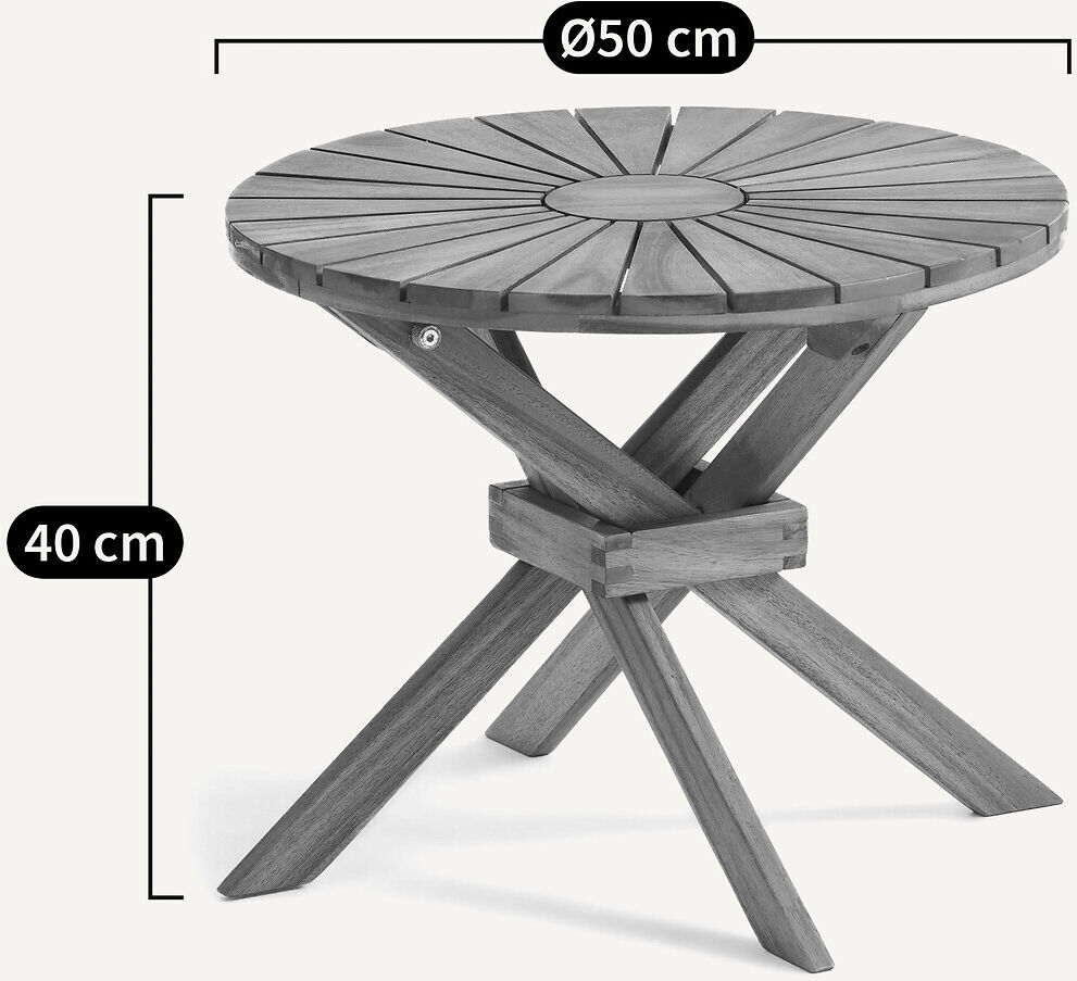 AM.PM Table basse de jardin ronde, en acacia, JAKTA