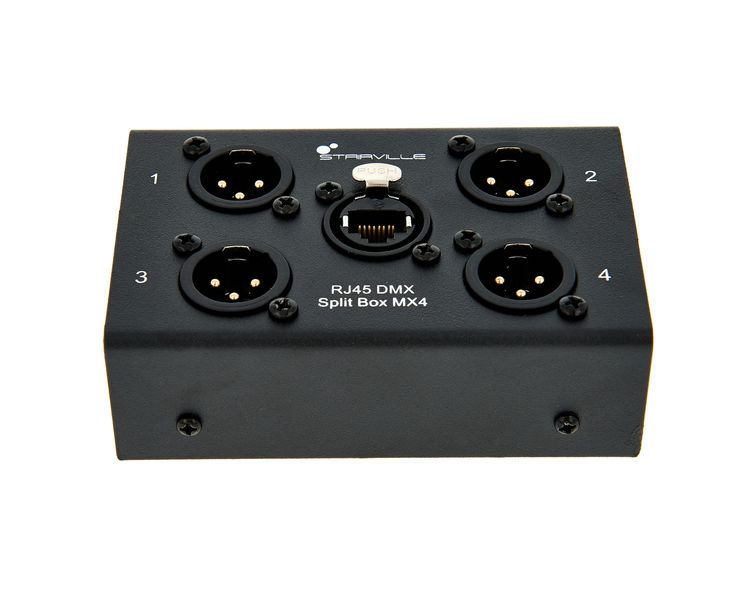 Stairville RJ45 DMX Split Box MX4 nero