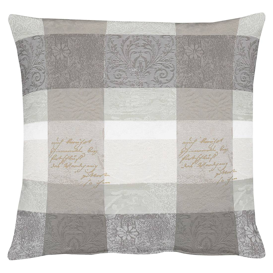 home24 Kussensloop Country Home wit/grijs ruitpatroon 49 x 49 cm