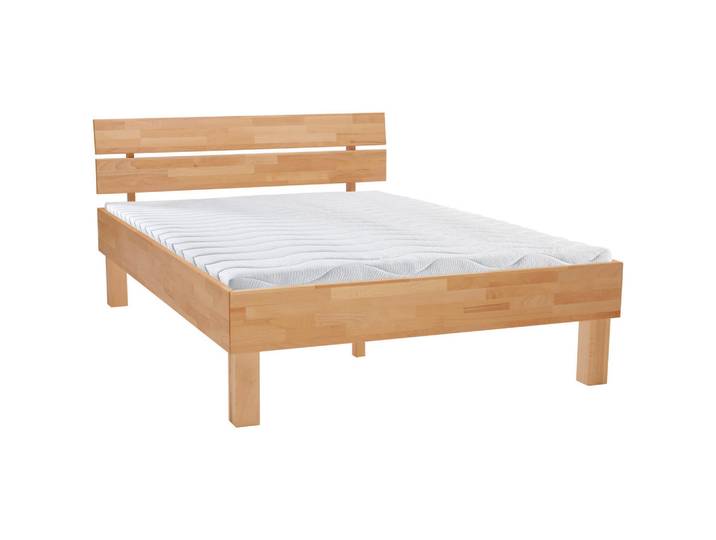 Carryhome Bett, Buche, Holz, Buche, massiv, 140x200 cm, in verschiedenen Größen erhältlich, Schlafzimmer, Betten, Einzelbetten