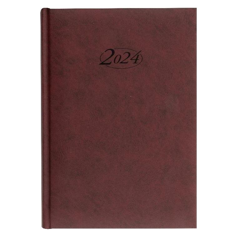 Stylex 43765 Buchkalender 2021 Chefkalender A5 Timer Bordeaux (A5, 1 Tag / 1 Seite) (43765)