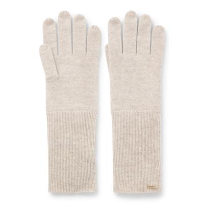 Strickhandschuhe BOSS "Lelona gloves", Damen, beige (open weiß 116), Strick, Kaschmir, unifarben, Handschuhe, aus weicher Kaschmirqualität