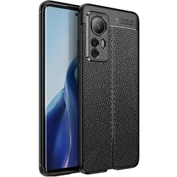 Screenguard Xiaomi 12 Hülle Leather Design TPU Cover (Xiaomi 12), Smartphone Hülle, Schwarz
