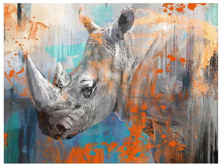Gemälde Popart Nashorn image LAND