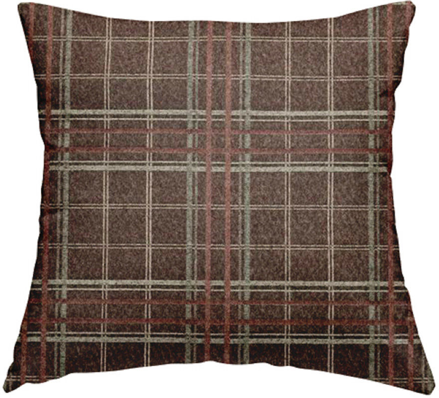 Union Rustic Kirkbride Plaid Square Cushion Burgundy 28cm H x 28cm W x 5cm D