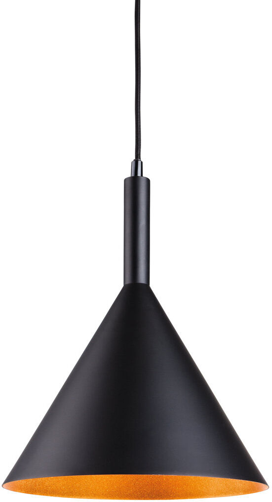Firstlight Pendants 1 - Light Cone Pendant Black with Gold Inside 37cm H X 22cm W X 22cm D