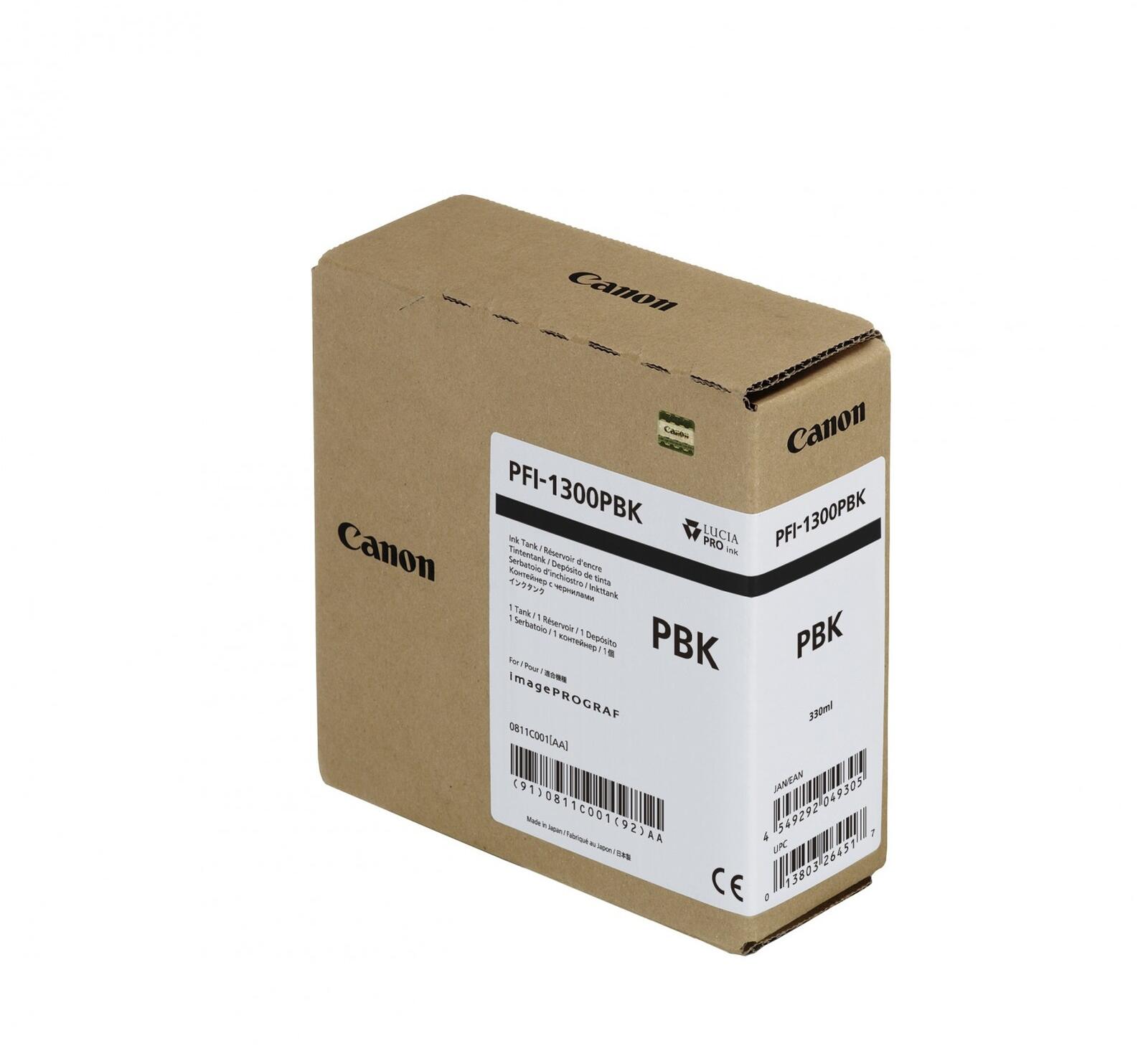 Canon Original PFI-1300PBK Druckerpatrone - fotoschwarz 330ml 0811C001