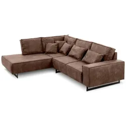 filippo Ecksofa Antwerp Mikrofaser Braun 283 cm