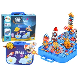 Kofferset DIY Puzzleblöcke Weltraumschraubendreher 228 Teile.