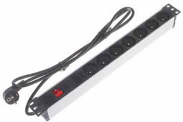 Presa Multipla Con Interruttore - 7 Prese Montaggio Rack 19"