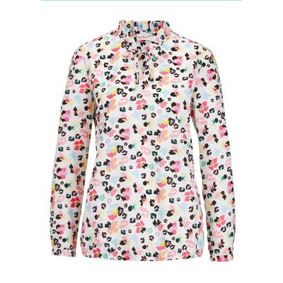 Langarmbluse GOLDNER "Kurzgröße Zeitlose Bluse mit einzigartigem Druck", Damen, Gr. 21, bunt (multicolor), Obermaterial: 100% Polyester PES., normal, Sonstiges, Blusen, Ohne