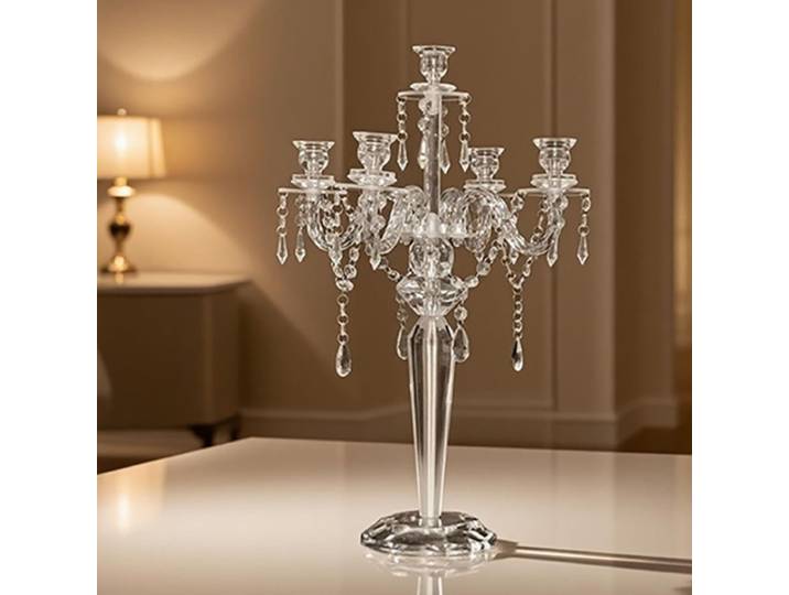 Élégant Porte-Bougie Décoratif pour Mariage, Centre de Table en Acrylique, Chandelier Esthétique pour Bougies Parfumées