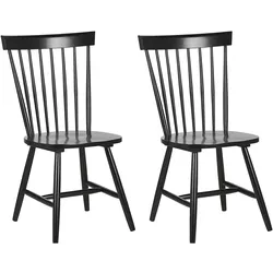 ESSZIMMERSTUHL 2er-Set Gummibaumholz Schwarz Burges