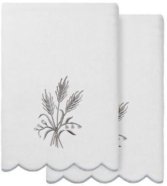 Authentic Hotel and Spa 100% Turkish Cotton WHITNEY Scallop Embellished Towel Collection.