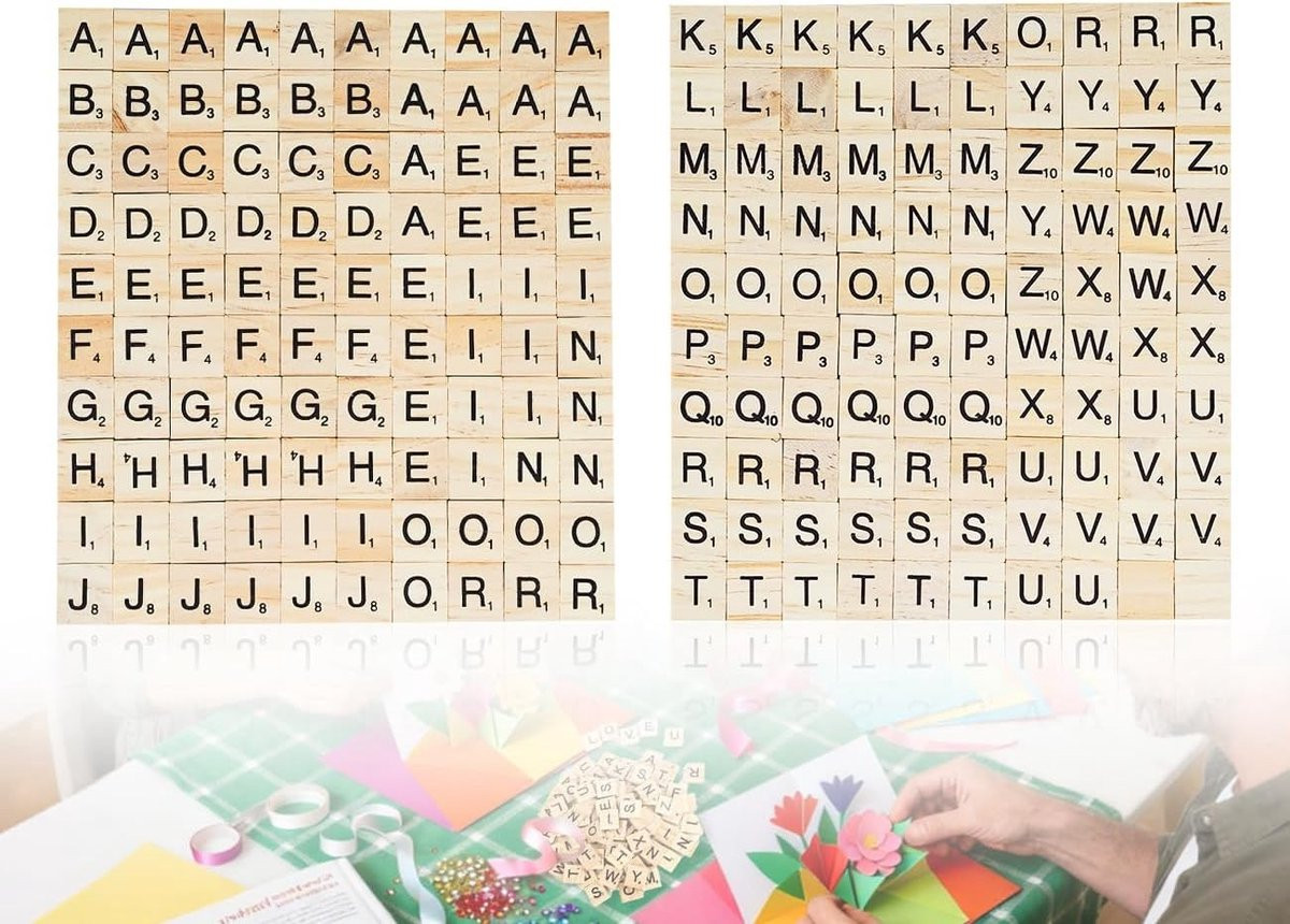 200 Stuks Houten Alfabet Tegels voor Decoratie en Educatieve Spellen
