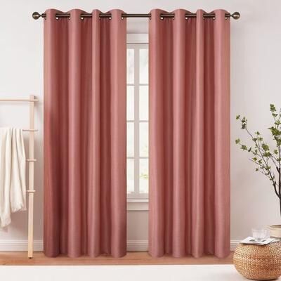 Awesome Home Woven Texture Room Darkening Grommet Curtain Pair(2 Panels)