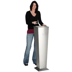 PROREGAL Dekorativer Ascher in Pyramidenstumpfform | Aschereinsatz | HxBxT 110x31x31cm | Edelstahl | Ascher Aschenbecher