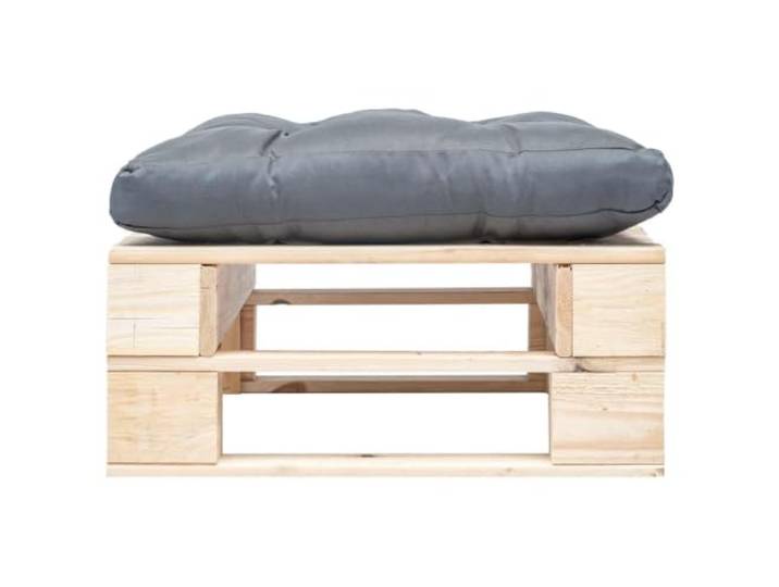 HGFDCBK Palettenhocker Terrasse Grau mit Kissen Holz Kesseldruckimprägniertes Kiefernholz, Abnehmbares Kissen, Nutzbar als Couchtisch, Witterungsbeständig