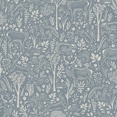 Galerie Wallcoverings Little Dreamers Collection Forest Creatures Matte Finish Vinyl on Non-woven Wallpaper Roll