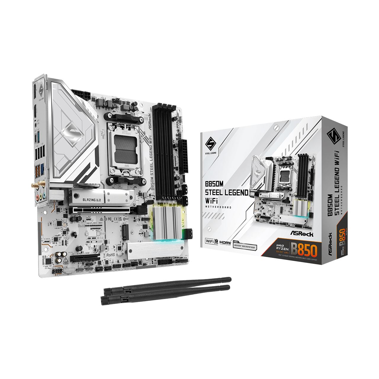 ASRock B850M Steel Legend WiFi AMD B850 So.AM5 DDR5 mATX Retail