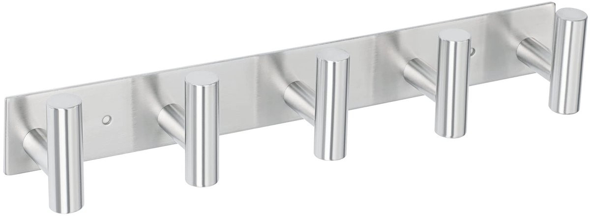 Dailygoods Mooche Kapstokhaken Wandmontage - 5 Haken - Geborsteld Roestvrij Staal SUS304 - GWLD5005-LS