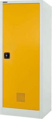 Schäfer Shop Select Umweltschrank, B 600 x T 500 x H 1585 mm, 2 Wannen à 11 Liter + WHG‑Wanne 7 Liter, lichtgrau/goldgelb