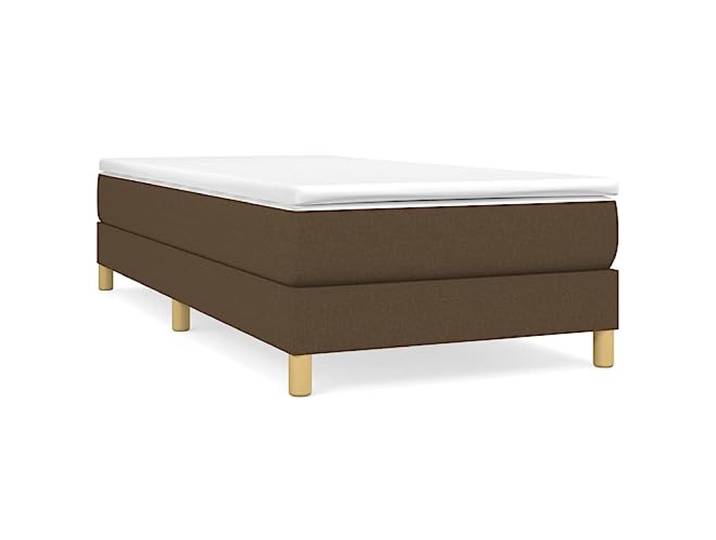 PUGYNBK Boxspringbett mit Matratze, 80 x 200 cm, Dunkelbraun Gefederte Federn, mittlere Festigkeit, atmungsaktiver Stoff, Holzlatten, inklusive Anleitung