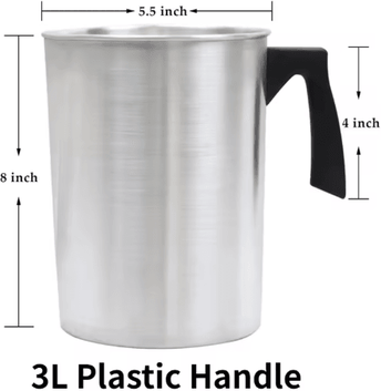 Inspire Picks 32oz Stainless Steel Candle Making Pouring Pot Easy Wax Melting Pot 3l Plastic Handle