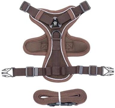 Uplift Picks Adjustable Reflective Cat Harness And Leash Set brown m
