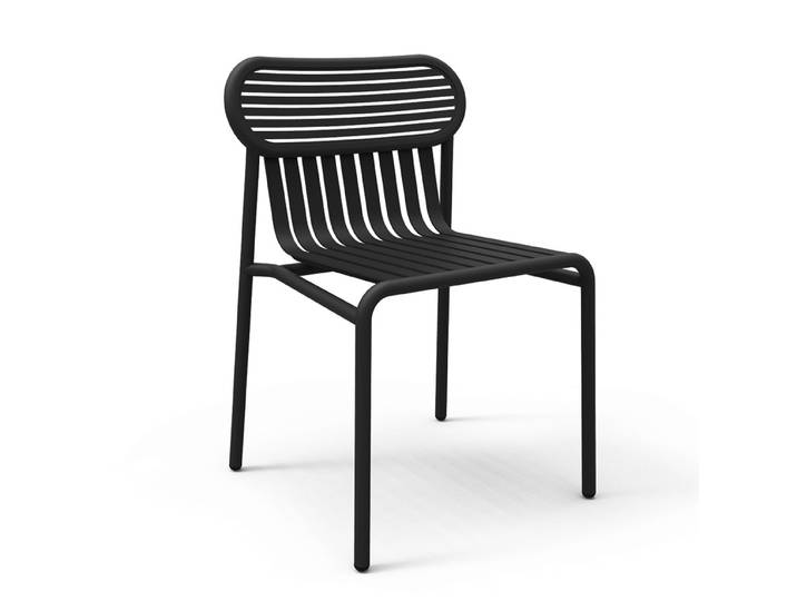 PETITE FRITURE set de 4 chaises pour extérieur WEEK-END (Noir - Aluminium verni par poudre epoxy)