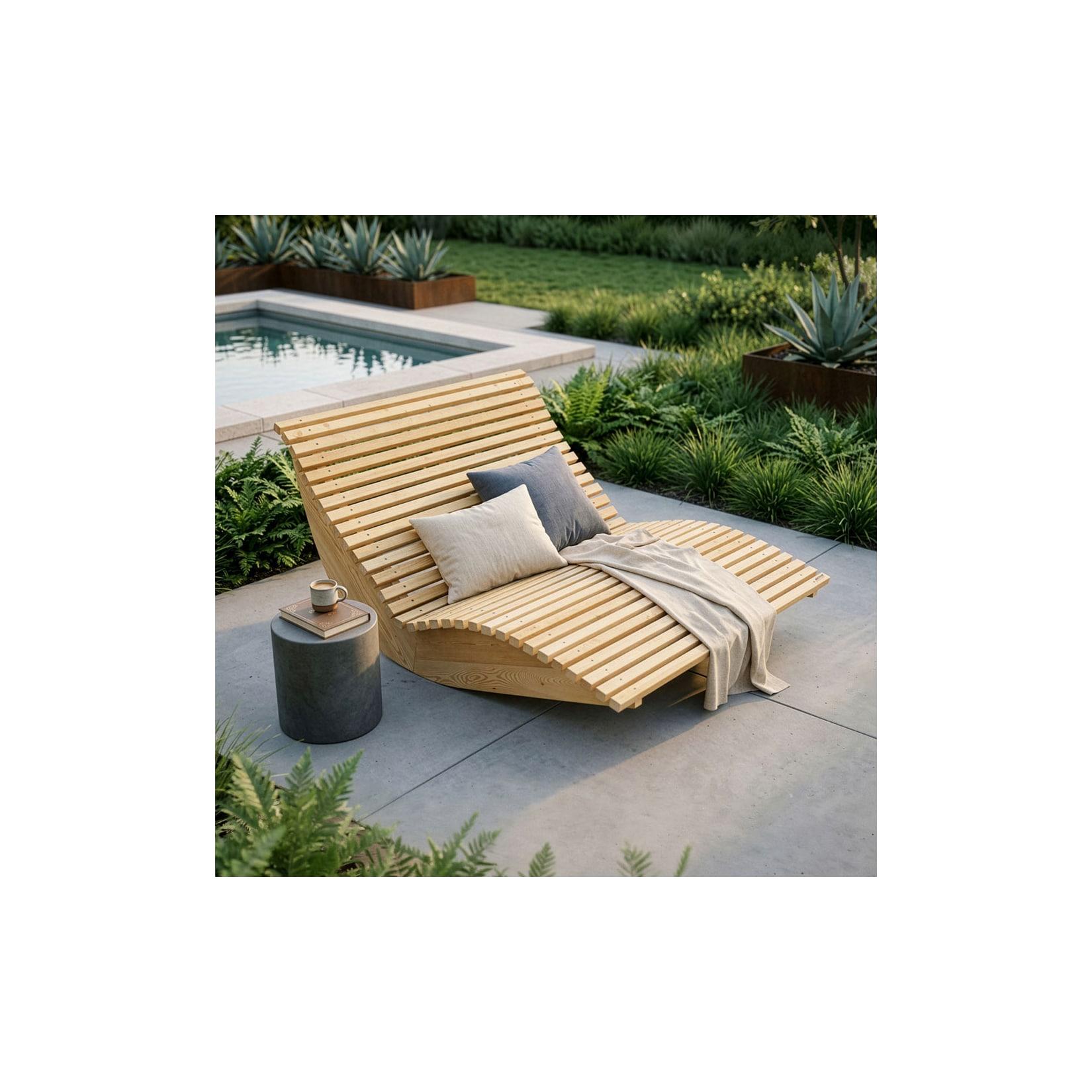 HOME DELUXE Wellenholzliege WOLGA - 120 cm