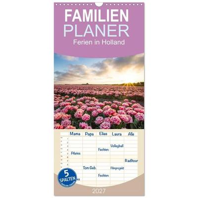 Familienplaner 2027 - Ferien in Holland mit 5 Spalten (Wandkalender, 21 x 45 cm) CALVENDO