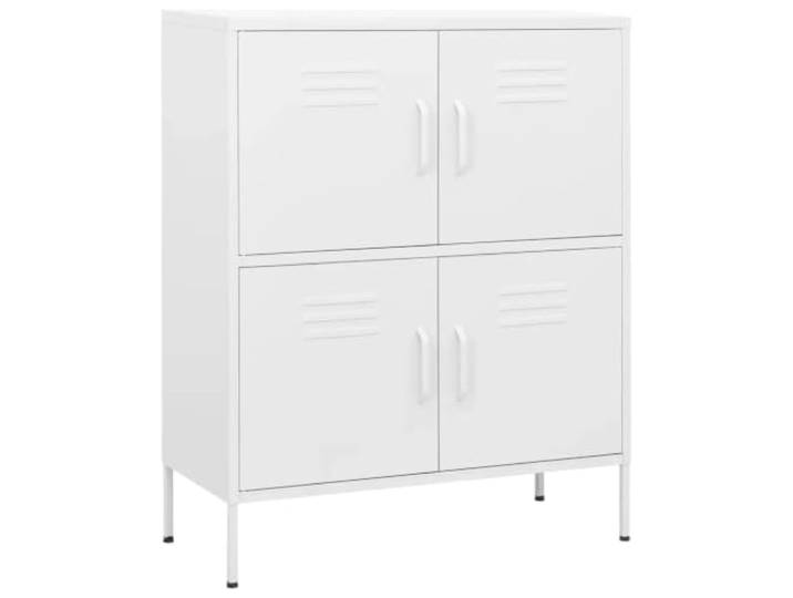Helloshop26 02_0046834 Aufbewahrungsschrank mit 2 verstellbaren Einlegeböden, moderner Stil, Büro, 80 x 35 x 101 cm, Stahl, Weiß
