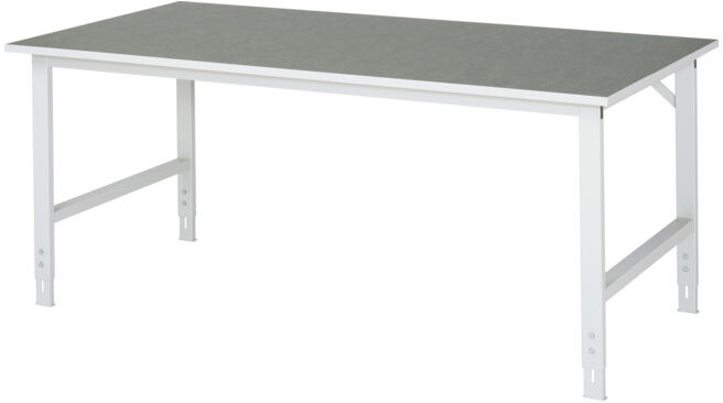 Table de travail Tom Rau LxPxH 2000x1000x760-1080mm, plateau de travail en linoléum (06-625L10-20.12)