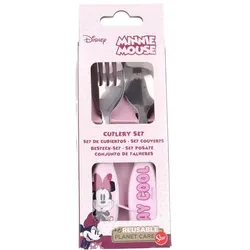 Stor, Kindergeschirr + Kinderbesteck, Minnie Mouse "STAY COOL" - Kinderbesteck Set 2-teilig