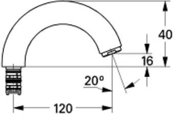 Bec coulé orientable chromé GROHE 13014000
