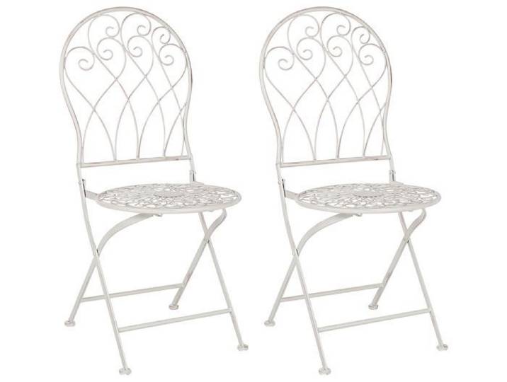 Lot de 2 chaises de jardin blanc cassé STIFFE